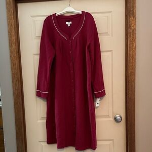 Aria Red Button-Down Robe